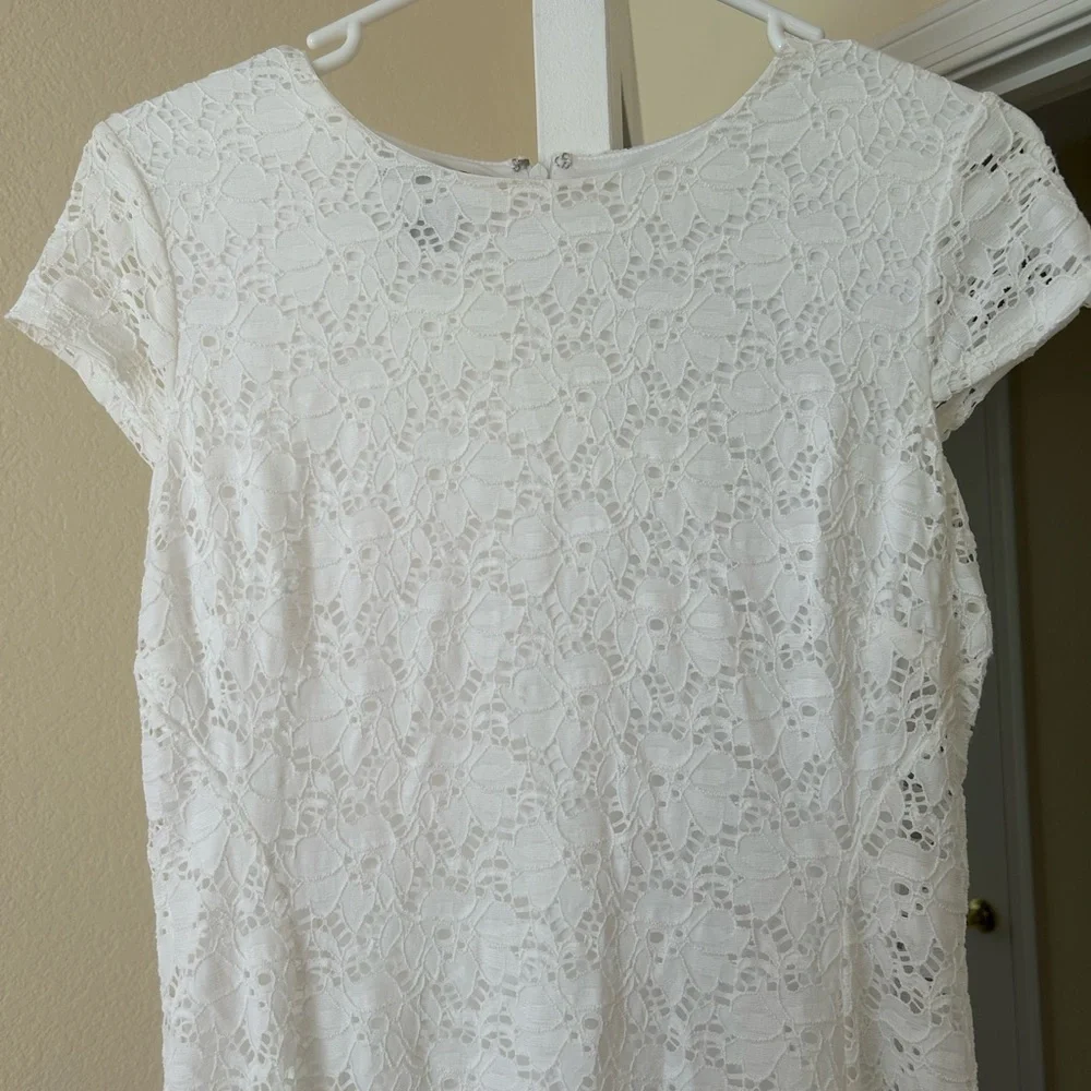 Alfani White Lace Dress, Size 6 - Picture 3 of 6